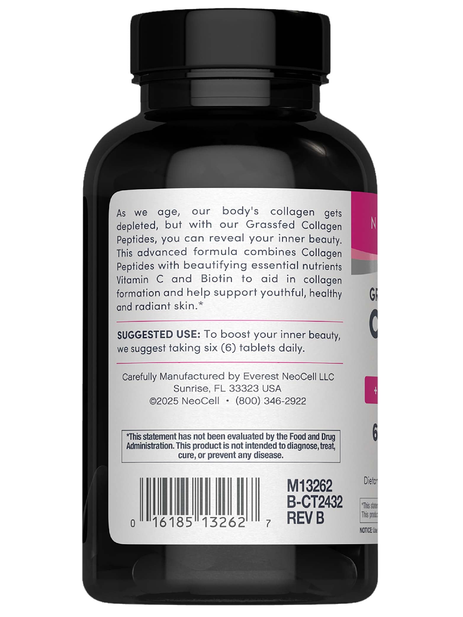 NeoCell collagen pills with vitamin C and biotin support hair and nails.