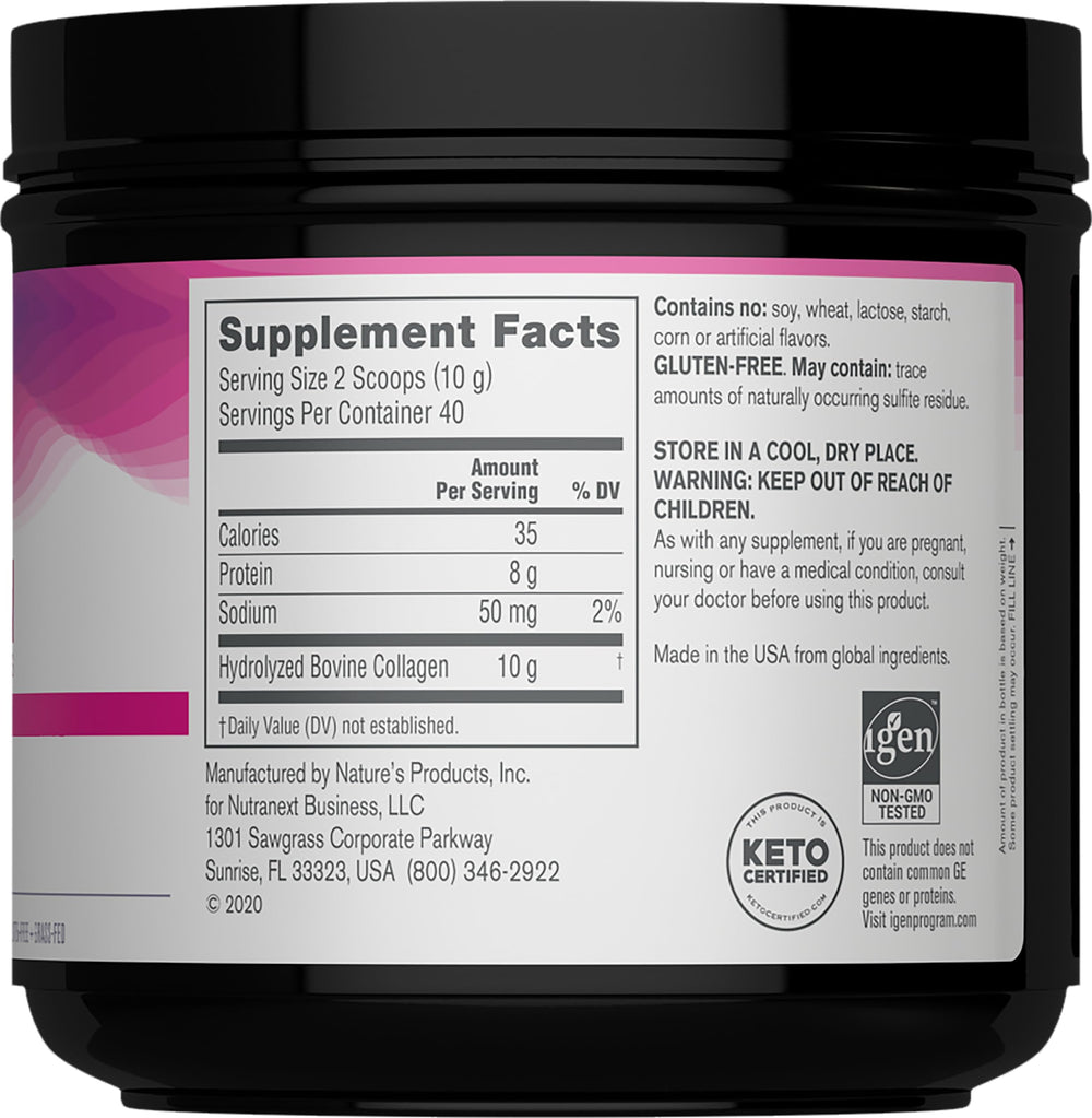 Pouring NeoCell collagen powder into a beverage for easy daily use.
