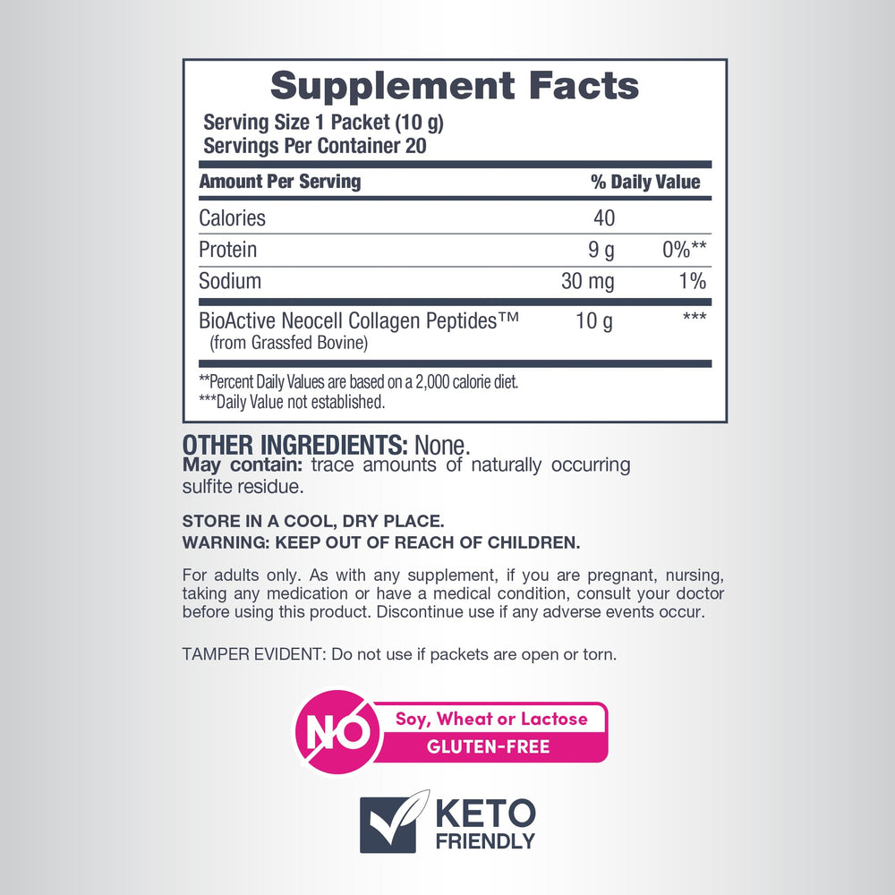 NeoCell Collagen Peptides pouring into water for quick daily nourishment