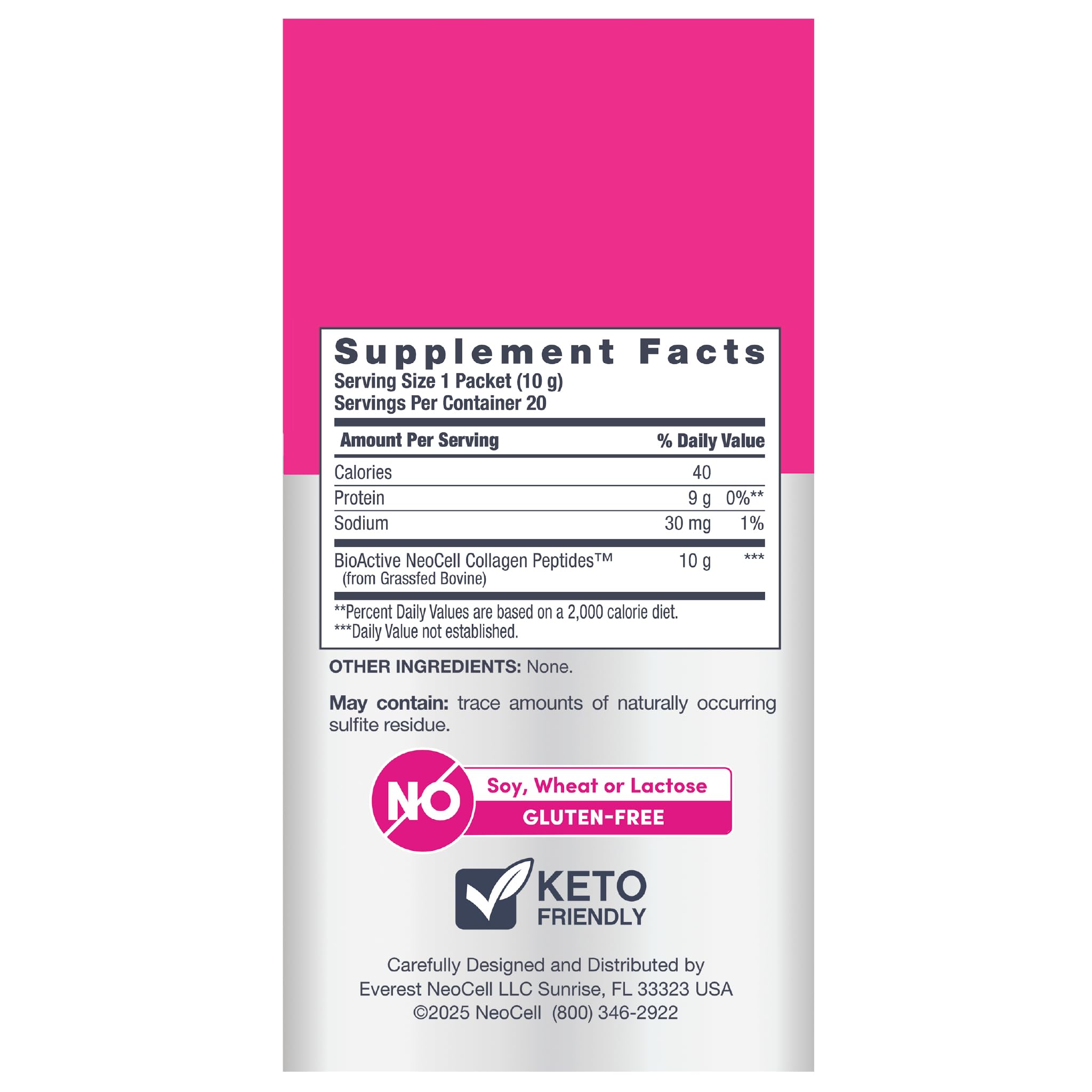 NeoCell Collagen Peptides stick pack open for on-the-go use