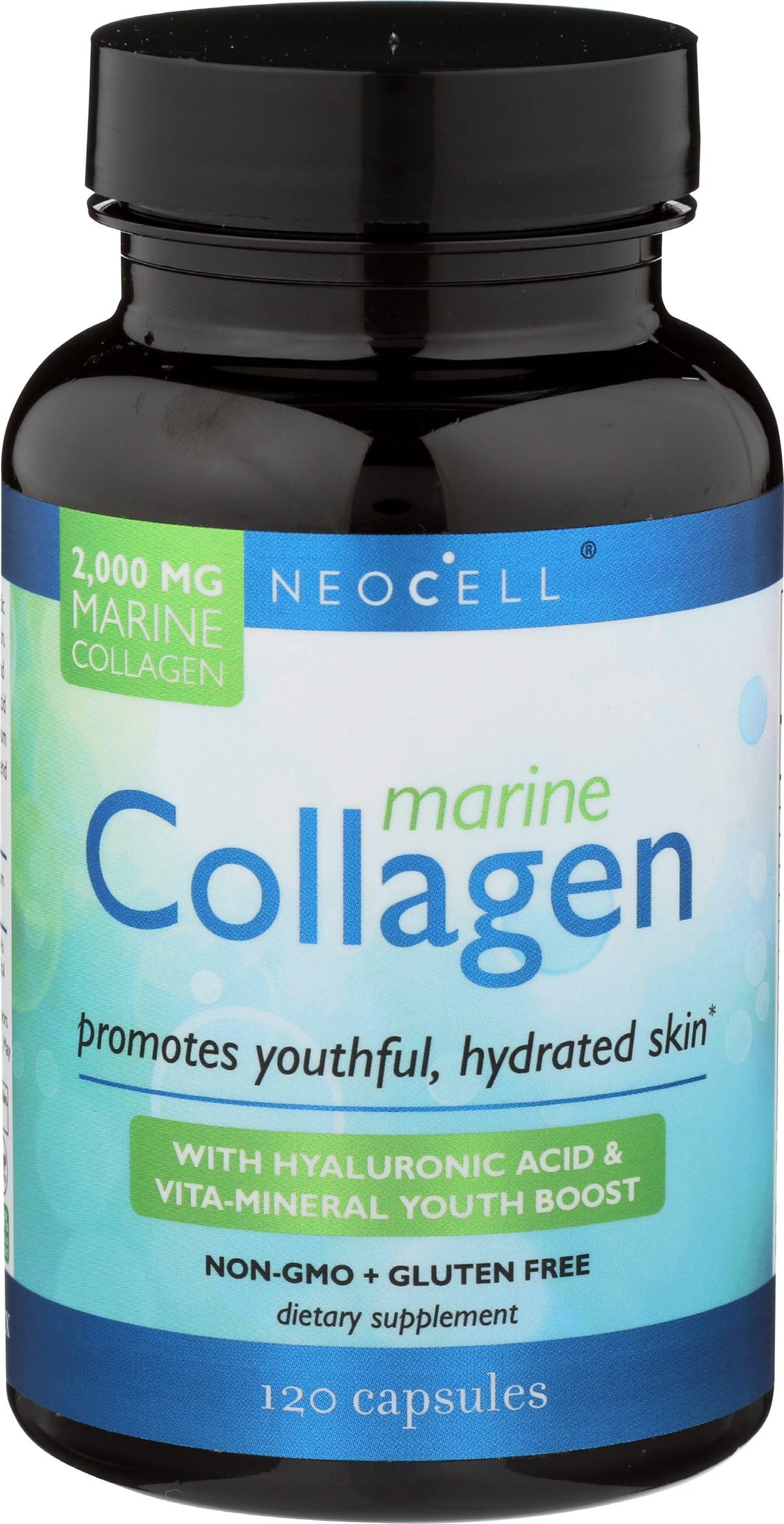 NeoCell Fish Collagen Plus bottle front view for daily beauty support.