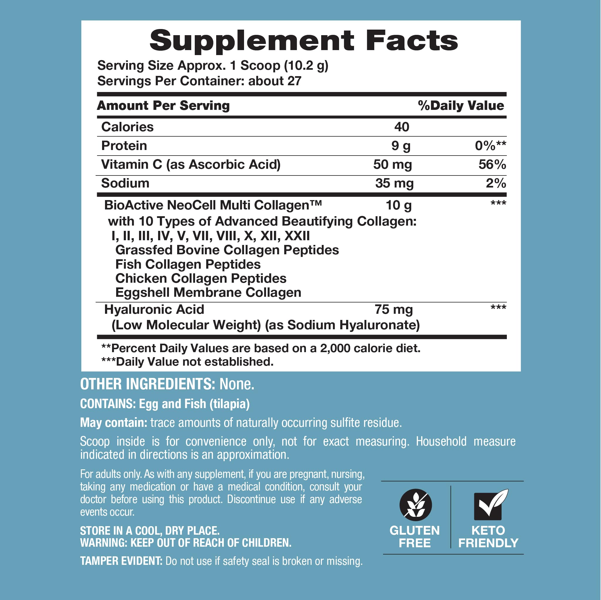 NeoCell grass-fed collagen from pasture-raised cattle powder packaging.