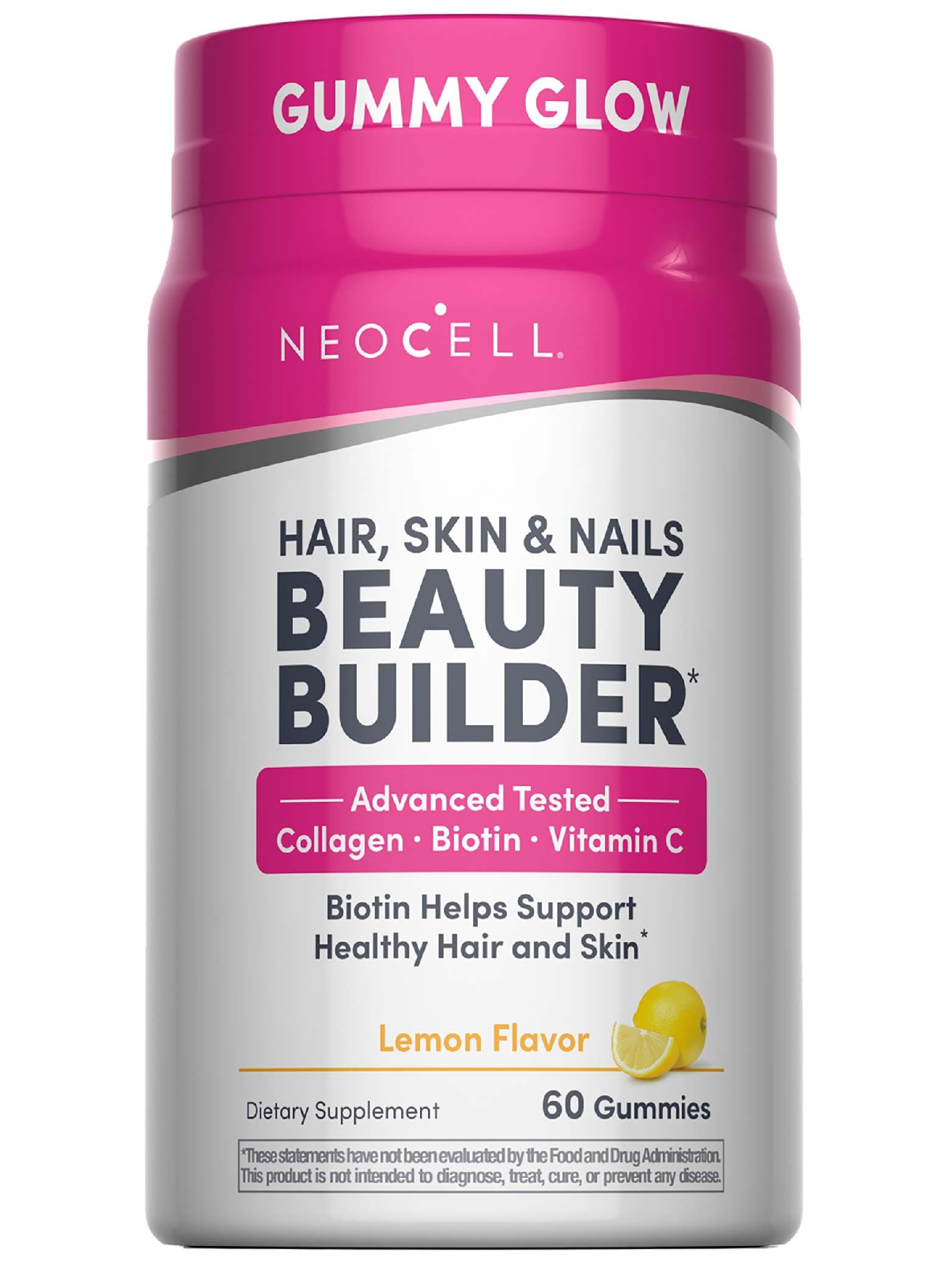 NeoCell Hair Skin Nails Gummies bottle for daily beauty support.