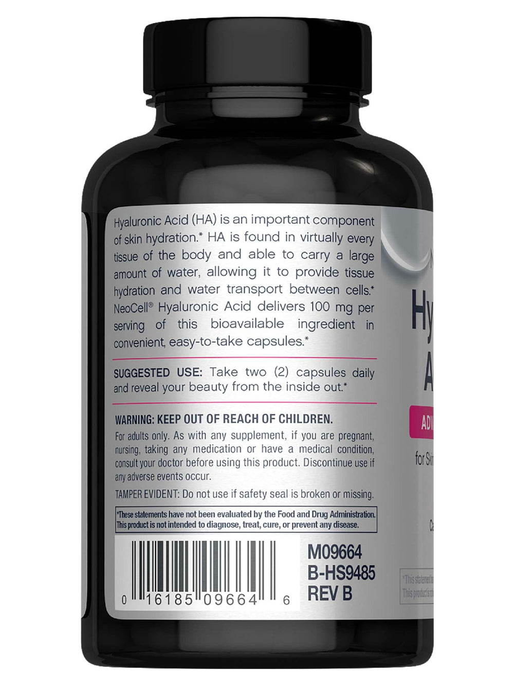 NeoCell Hyaluronic Acid Capsules pouring from bottle for daily use