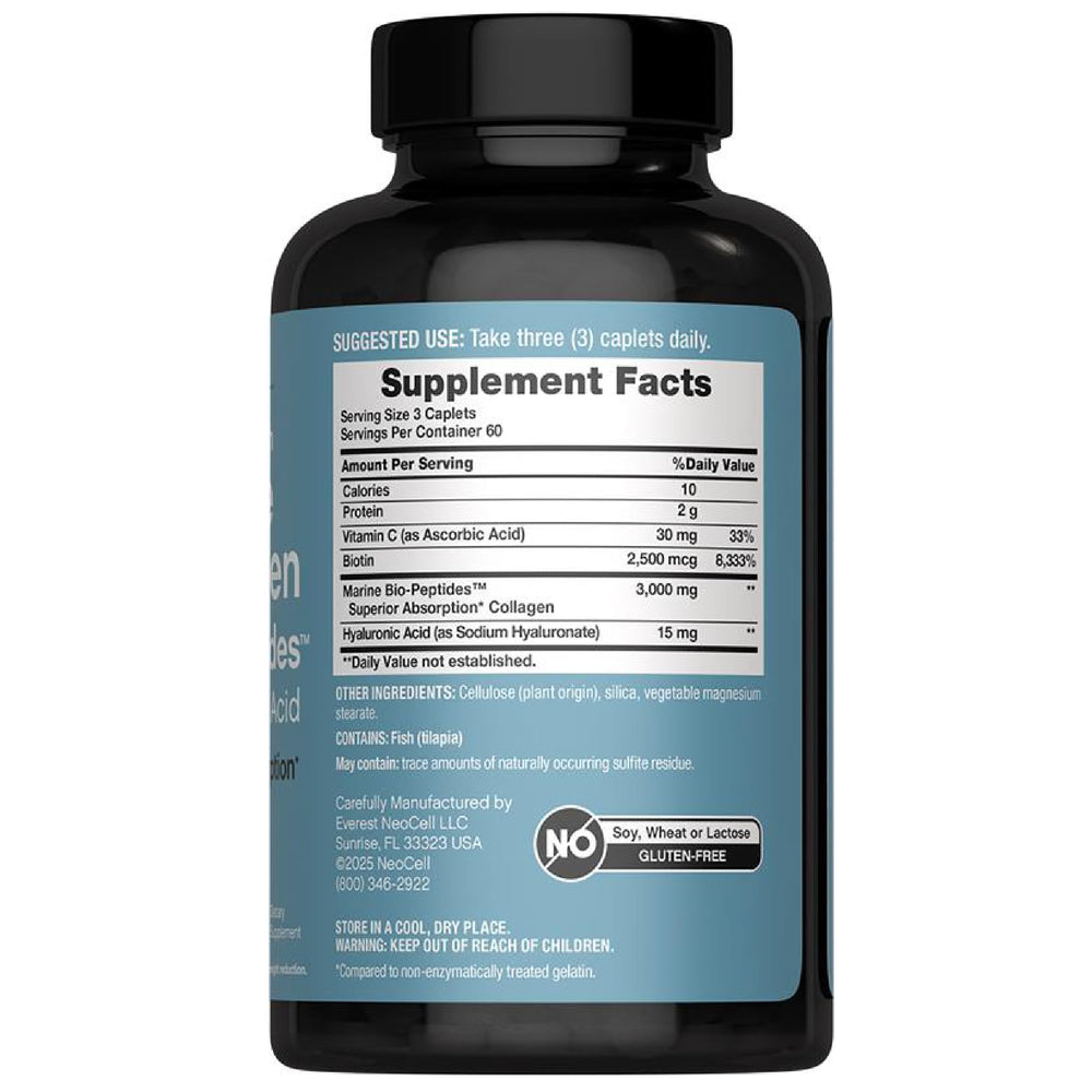 NeoCell Marine Collagen bottle front showing packaging for easy daily use