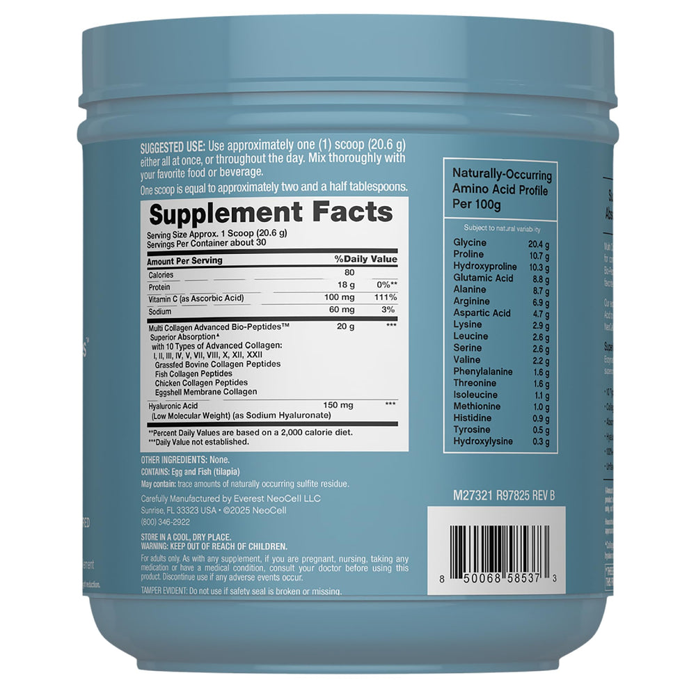 NeoCell Multi Collagen powder pour — blends easily into beverages.