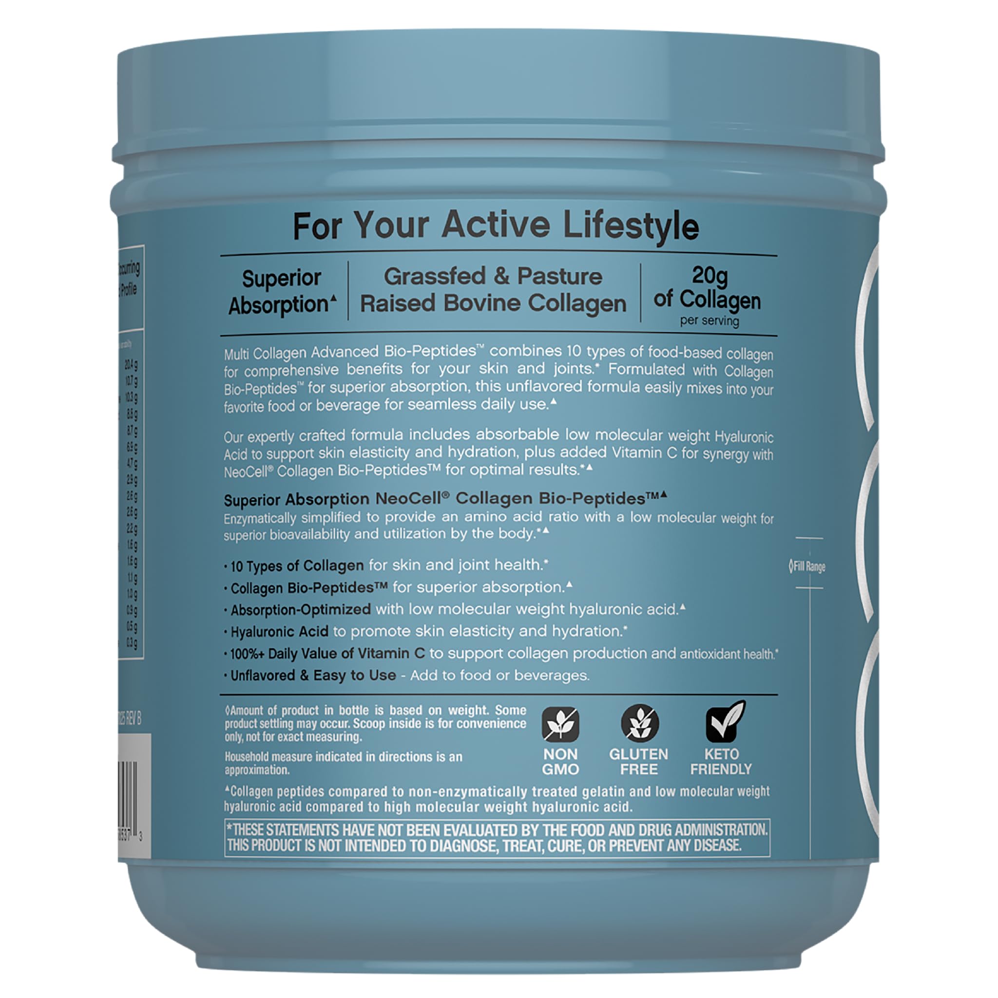 NeoCell Multi Collagen dissolving in tea — convenient daily collagen mix.