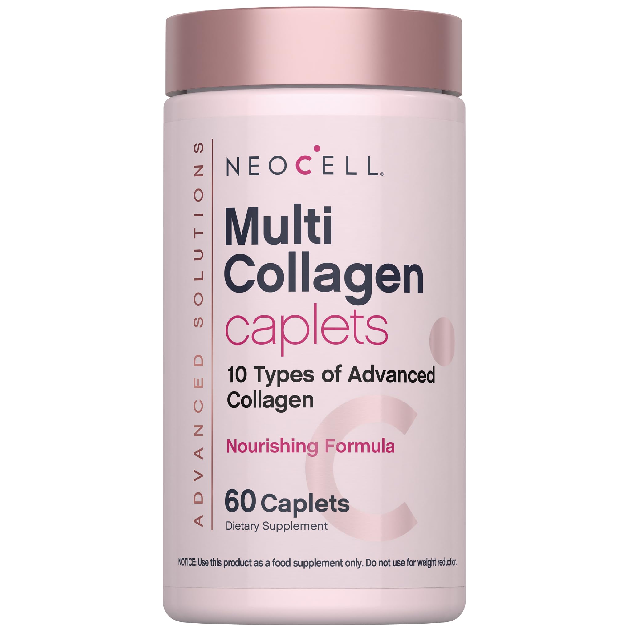 NeoCell Multi Collagen Peptides bottle caplets for daily beauty support.