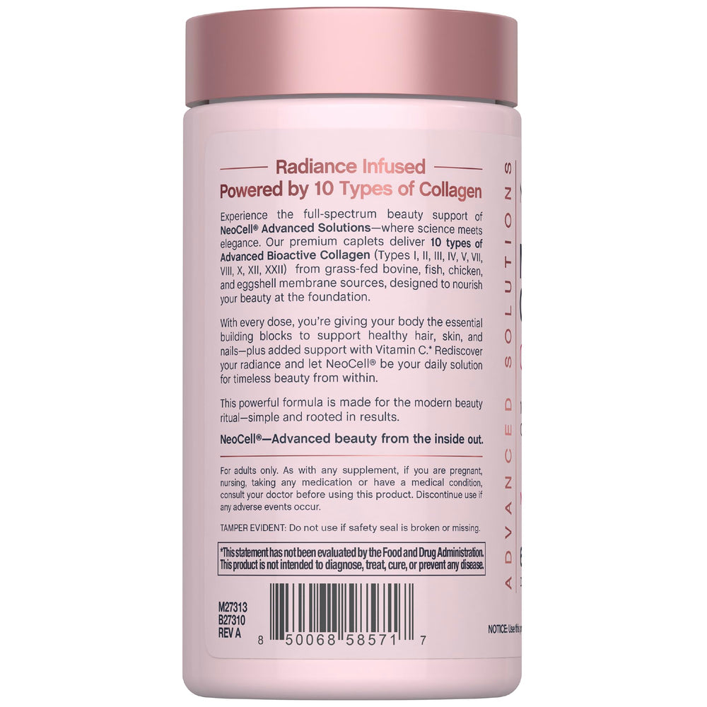 NeoCell Multi Collagen Peptides label shows ingredient transparency and collagen variety.