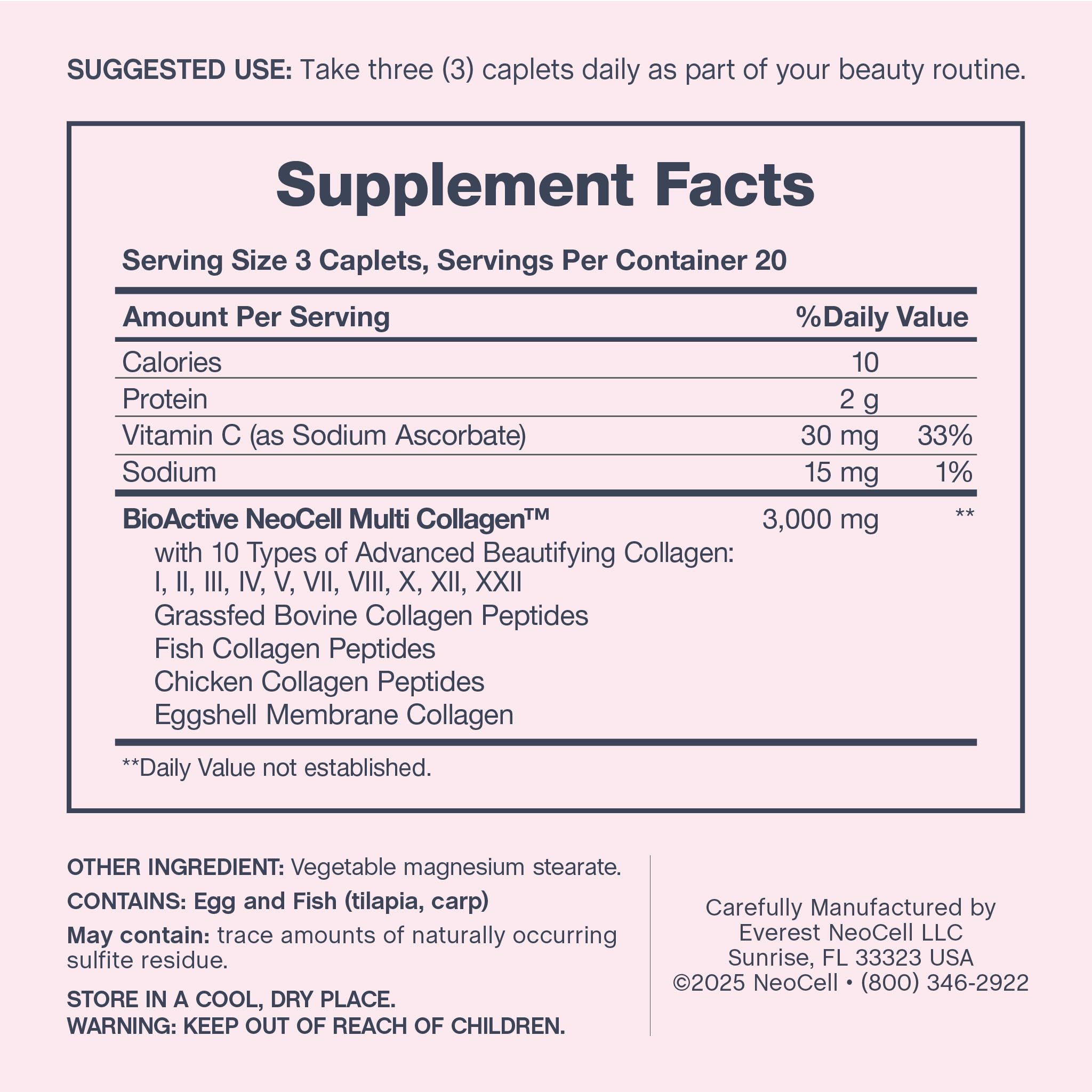 NeoCell box notes added vitamin C for enhanced support.