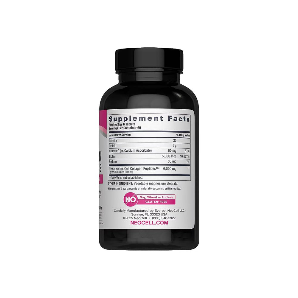 NeoCell Super Collagen + C capsules pour demonstrates easy dosing during meals.