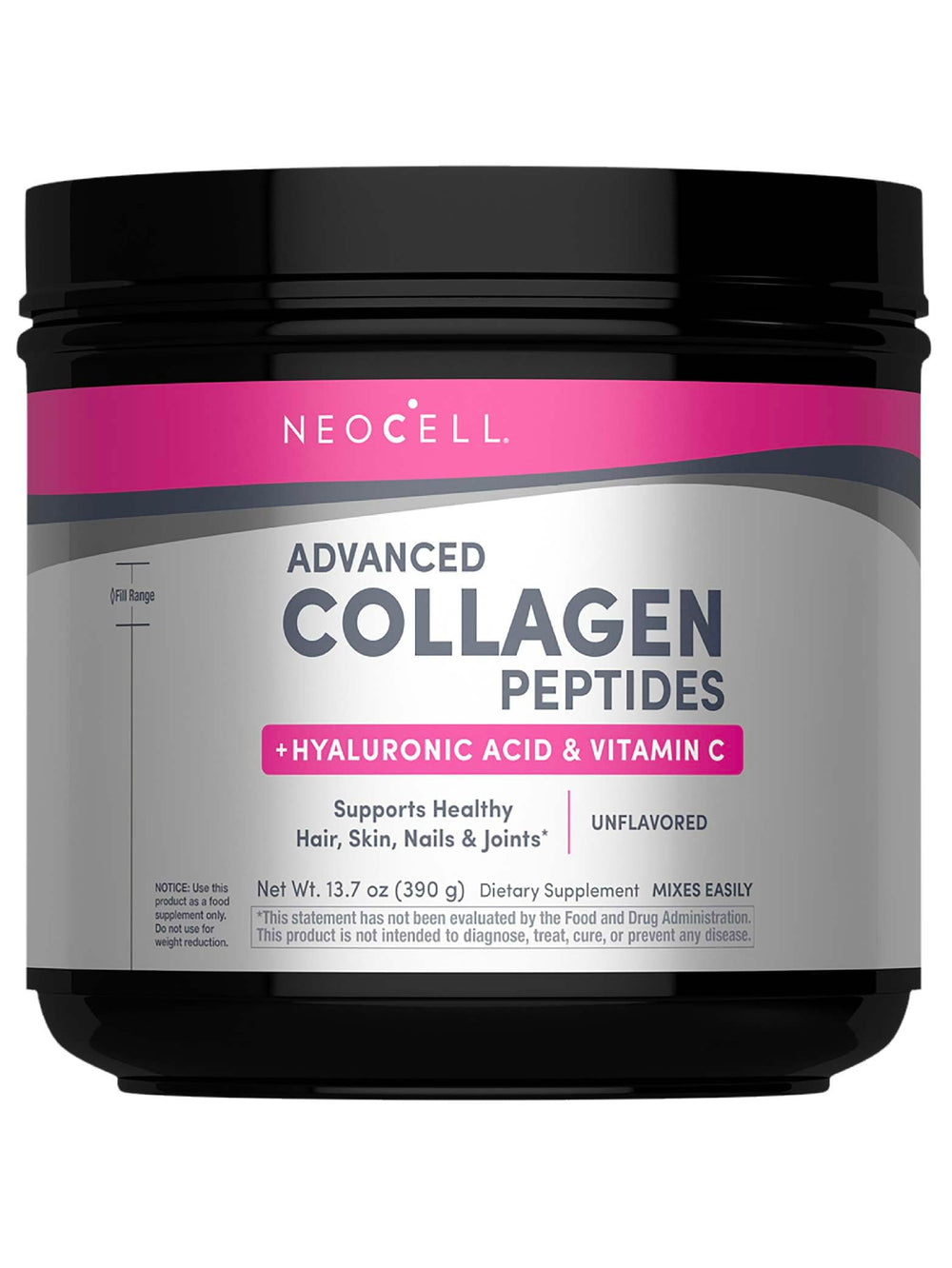 NeoCell Super Collagen Peptides bottle highlighting collagen delivery for skin and joints