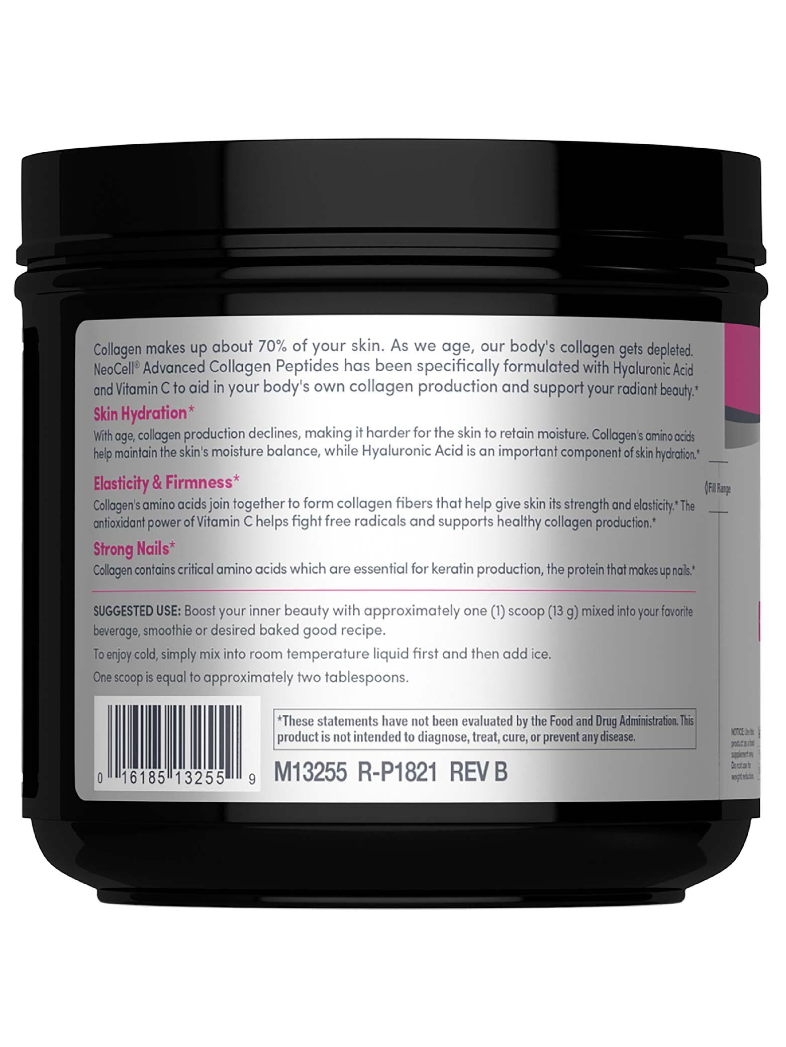 NeoCell collagen peptides dissolving in water with a smooth, neutral flavor