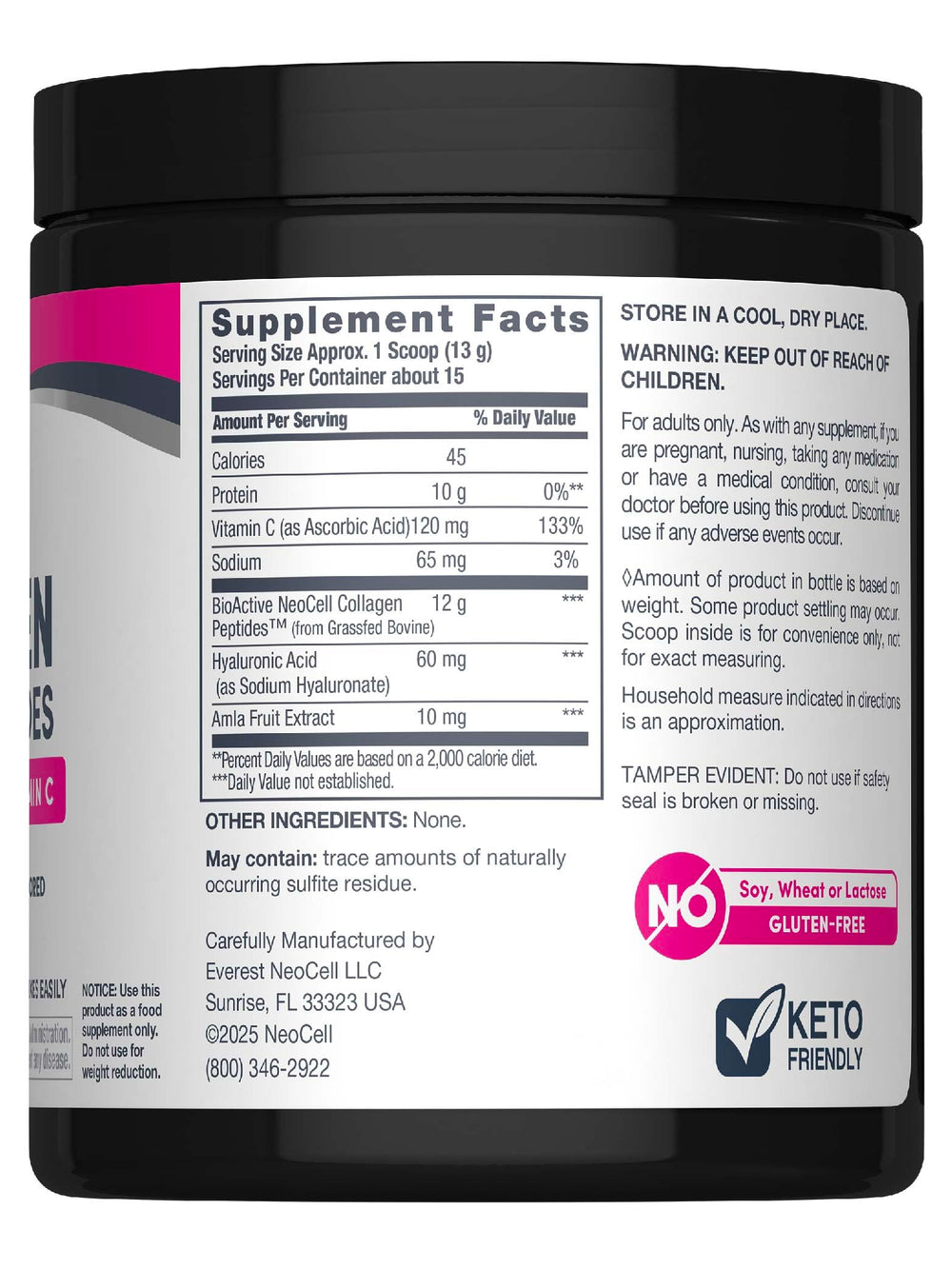 NeoCell Super Collagen Plus scoop for convenient daily serving