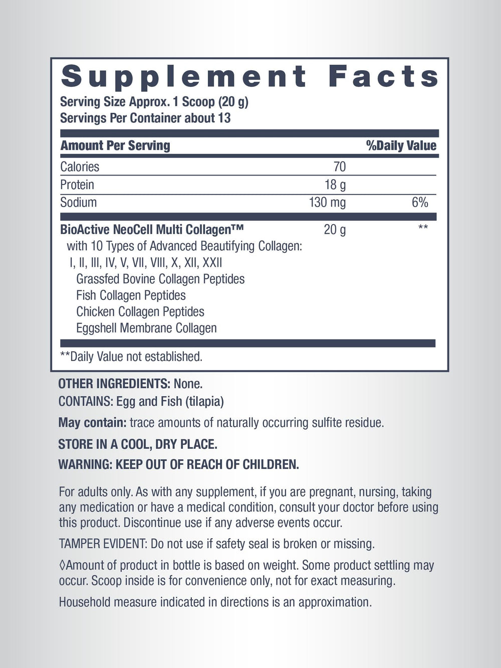 NeoCell Super Multi Collagen Powder close-up highlights easy blending in shakes and smoothies.