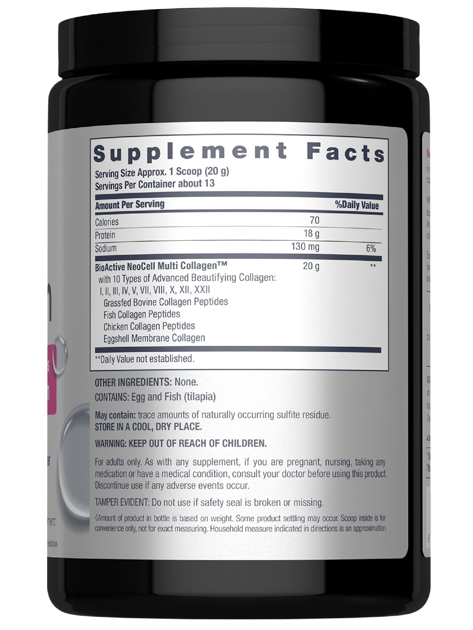 NeoCell Super Multi Collagen Scoop for precise 20g servings and consistent use.