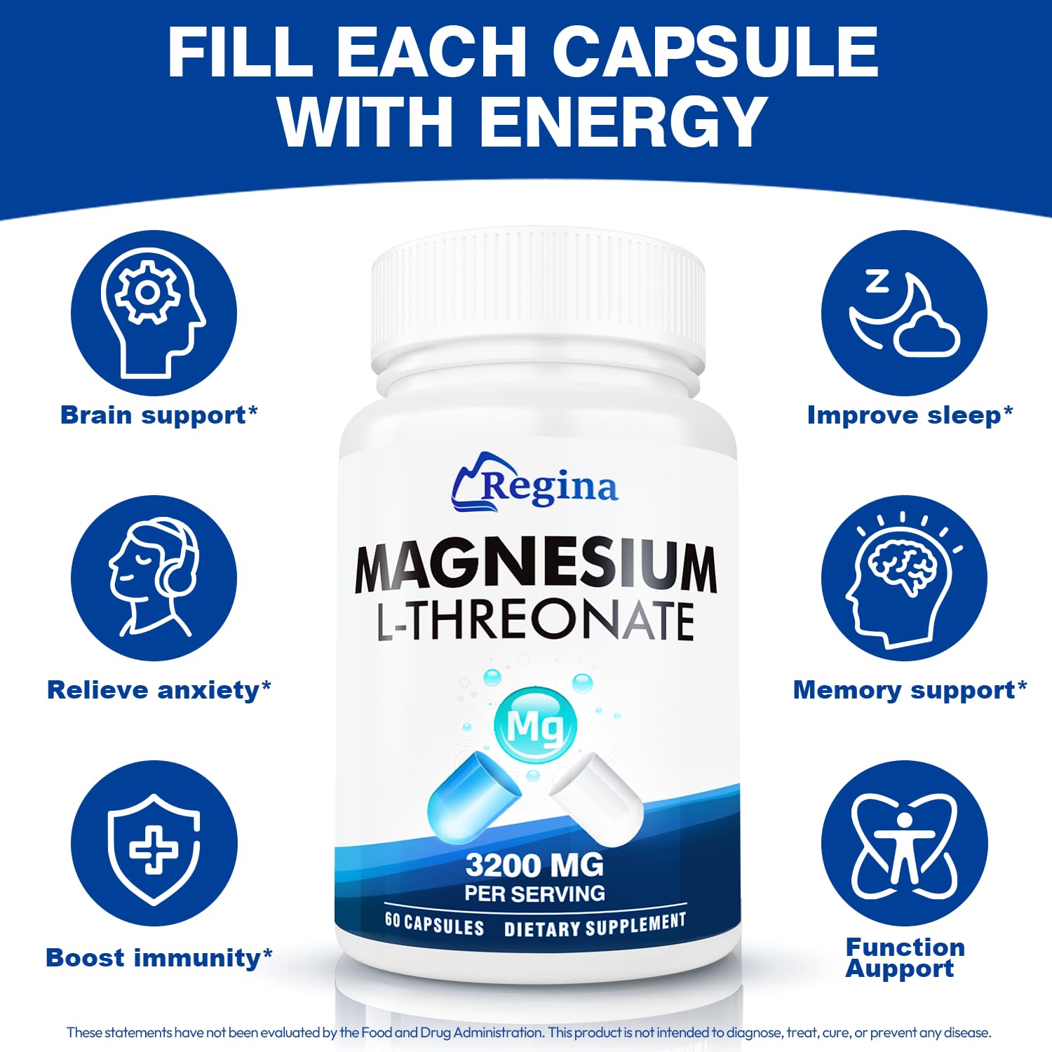 NEOGLI Neuro Magnesium L-Threonate capsules closeup showing vegetarian capsules for cognitive support.