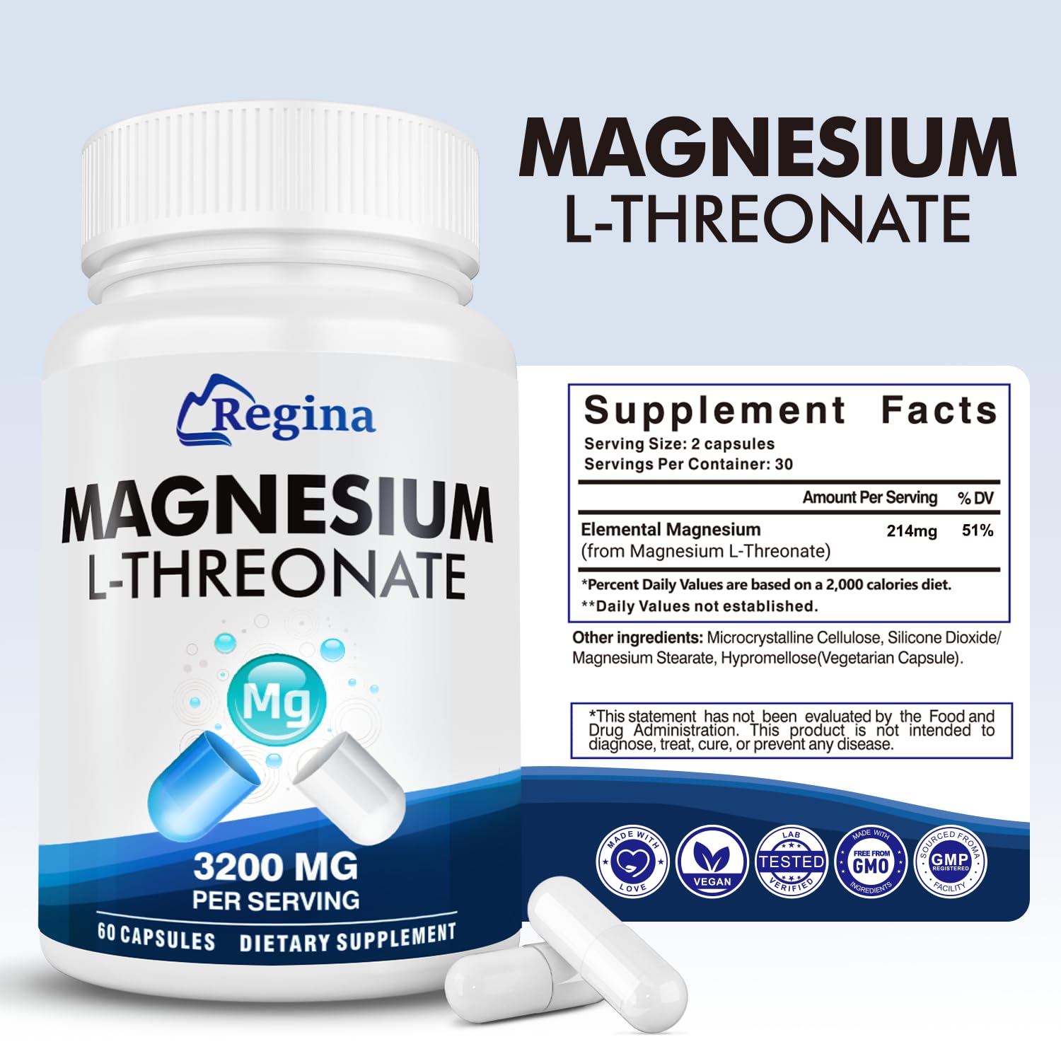 NEOGLI Neuro Magnesium L-Threonate capsules being poured conveys convenient daily dose for memory focus.