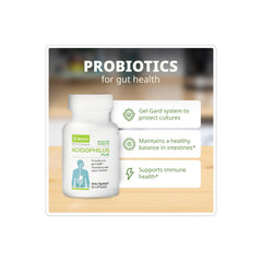 NeoLife Acidophilus Plus capsules close-up for simple swallowing.