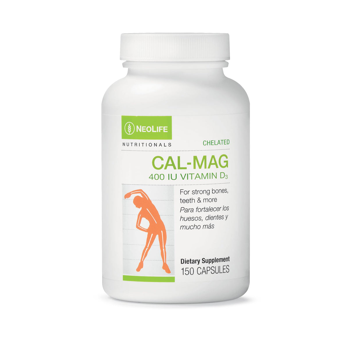 NeoLife Chelated Cal-Mag softgel bottle for bone and muscle support