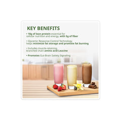 NeoLife Shake glass with berries-n-cream flavor for a tasty, on-the-go meal