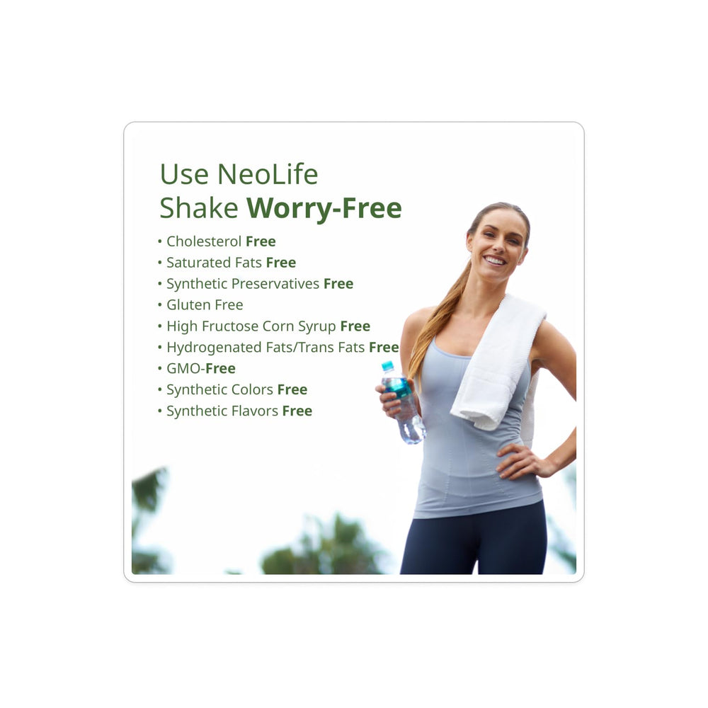 NeoLife Shake scoops powder being poured into a shaker