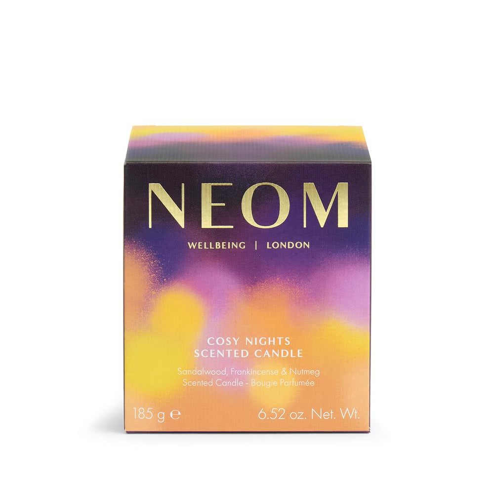 Cosy Nights Candle on a shelf emitting a luxurious, calming glow