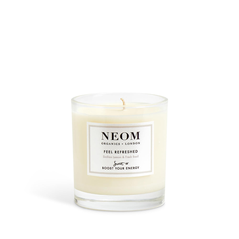 Neom Feel Refreshed natural wax detail indicating clean fragrance