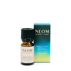 NEOM Perfect Peace bottle with drops for calming ambient scent in home spaces.