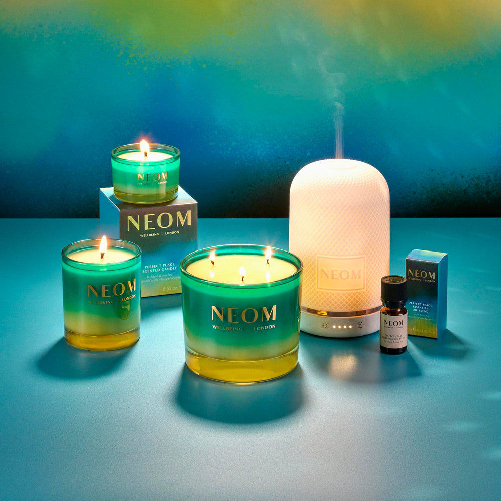NEOM Perfect Peace Pod Mini compact diffuser for small spaces.