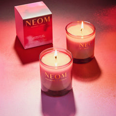 NEOM Sparkling Joy gift packaging styled for festive gifting and wellbeing.