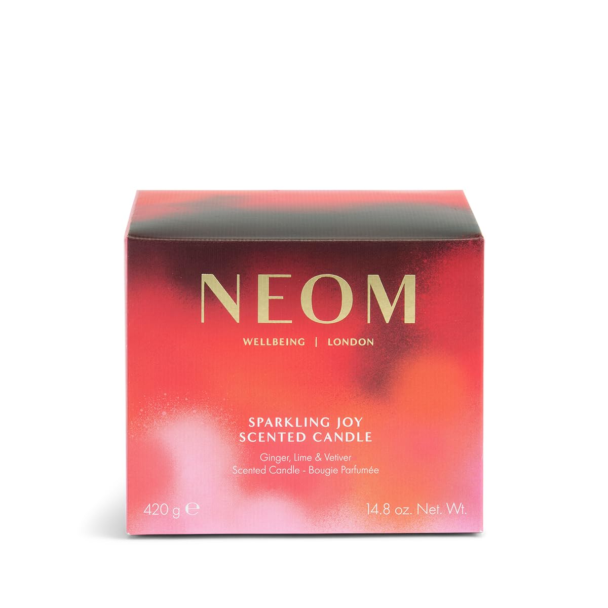 NEOM Sparkling Joy packaging highlights premium design and sustainability.