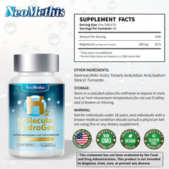 NeoMethis hydrogen tablets dissolving in water to release quick hydrogen for on-the-go hydration.