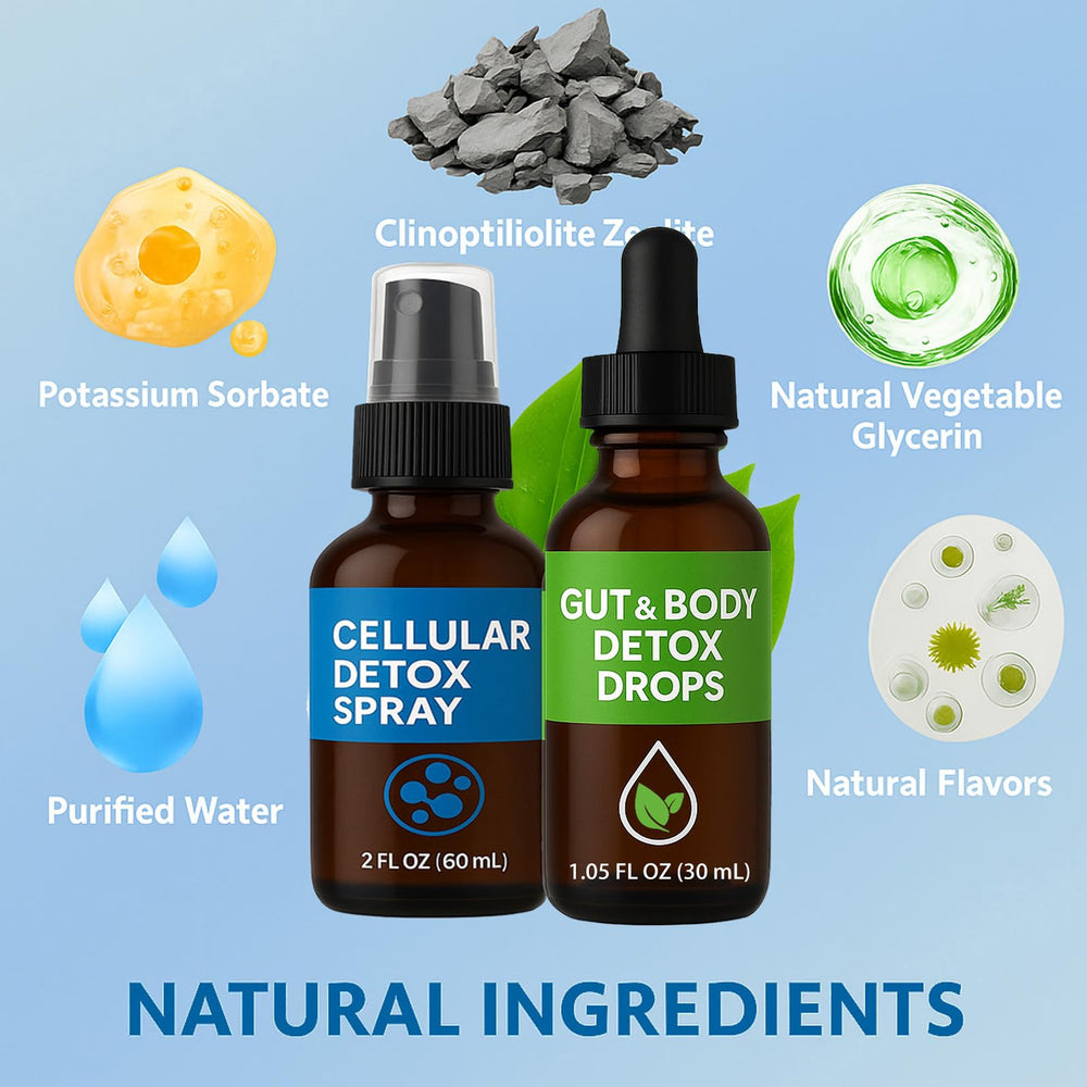 Neonomicon Zeolite Detox Drops bottle for gut health and steady energy support.