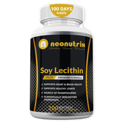 Neonutrix soy lecithin bottle wrapped for display, convenient daily supplement.