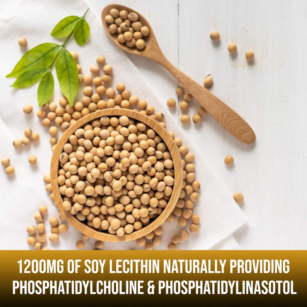 Neonutrix soy lecithin label details, showing 1200 mg per capsule.