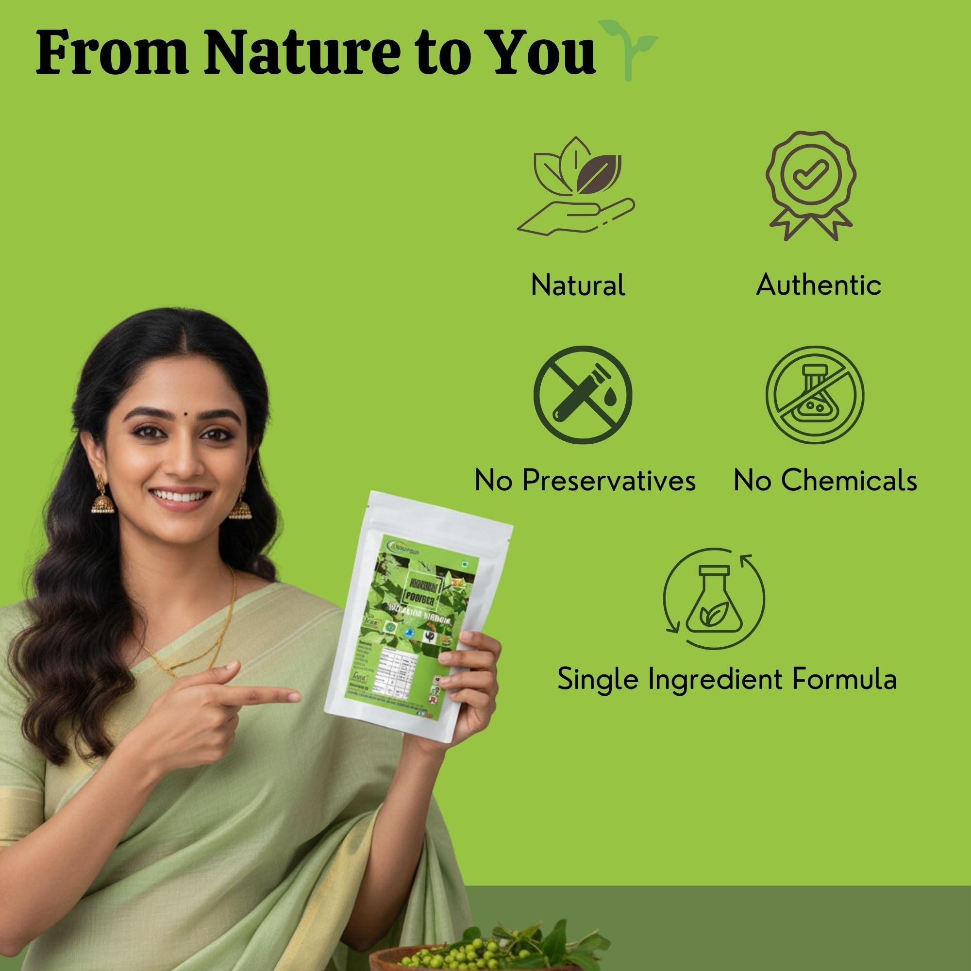 Neotea Manathakkali leaf powder tea mix in cup for a soothing routine