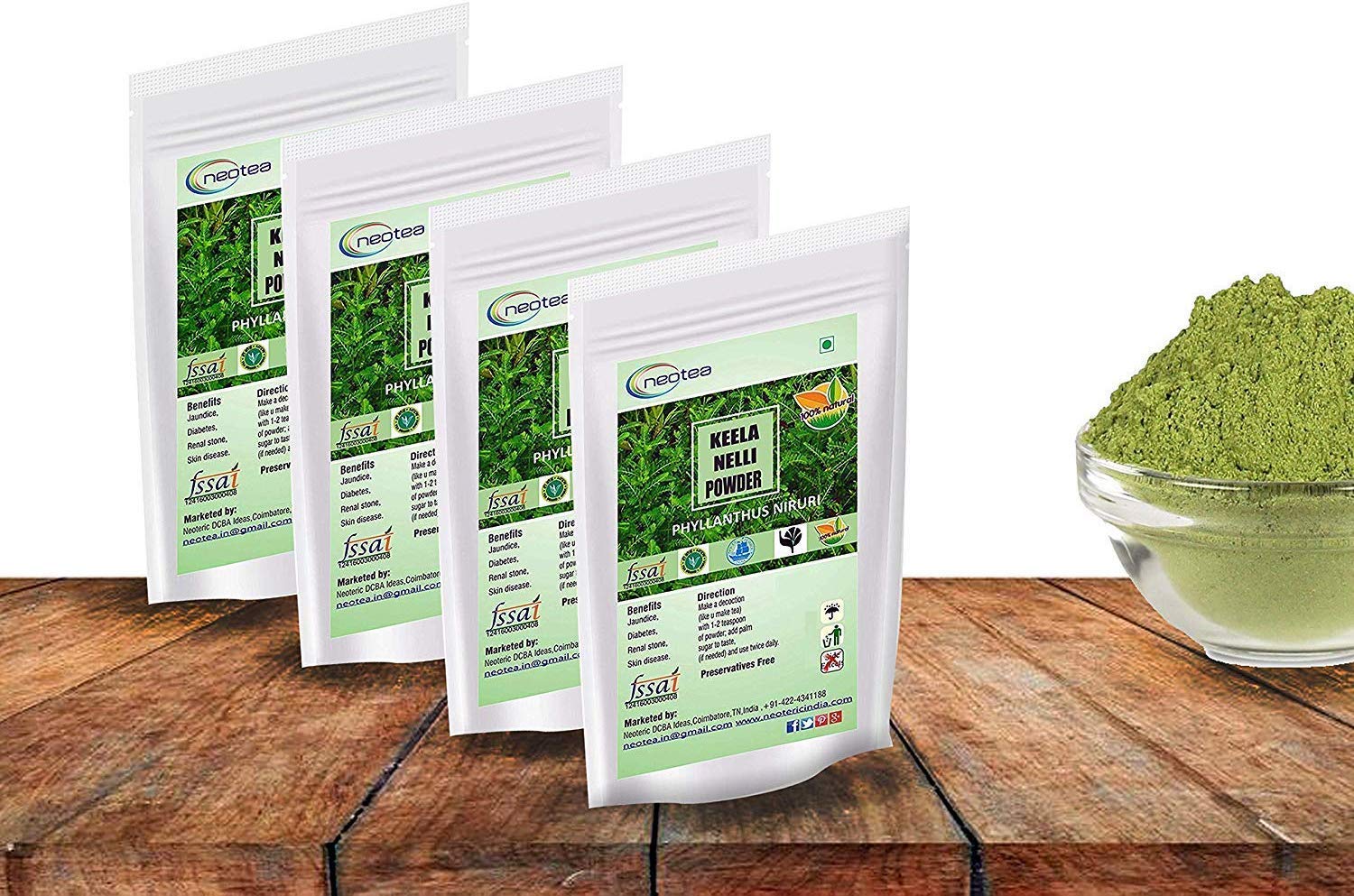 Neotea Phyllanthus niruri leaves illustration for traditional wellness