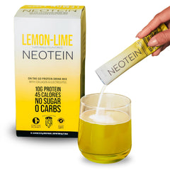 NEOTEIN Lemon Lime packet front view for portable hydration.