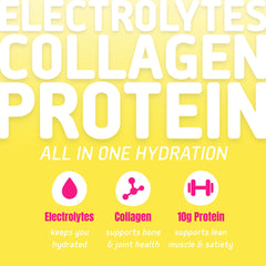 NEOTEIN Lemon Lime nutrition label highlights protein and electrolytes.