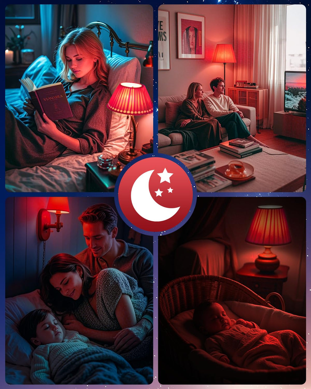 Neporal energy-efficient red-light bulb saves power while providing atmospheric night lighting.