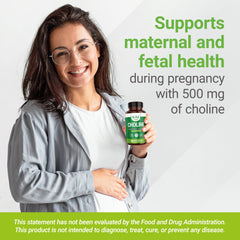 Choline Bitartrate label details on Nested Naturals bottle for dosage clarity