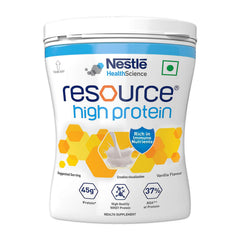 Close-up of vanilla Resource High Protein powder texture