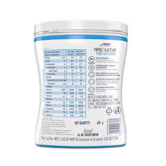 Scoop inside the vanilla Resource High Protein tin for easy measuring