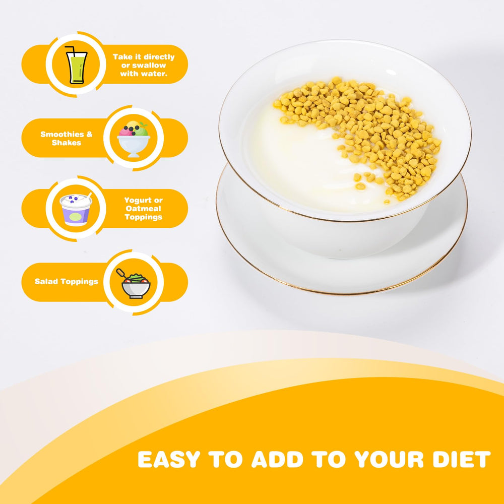 Netrca Bee Pollen on a spoon illustrating easy daily intake for skin vitality