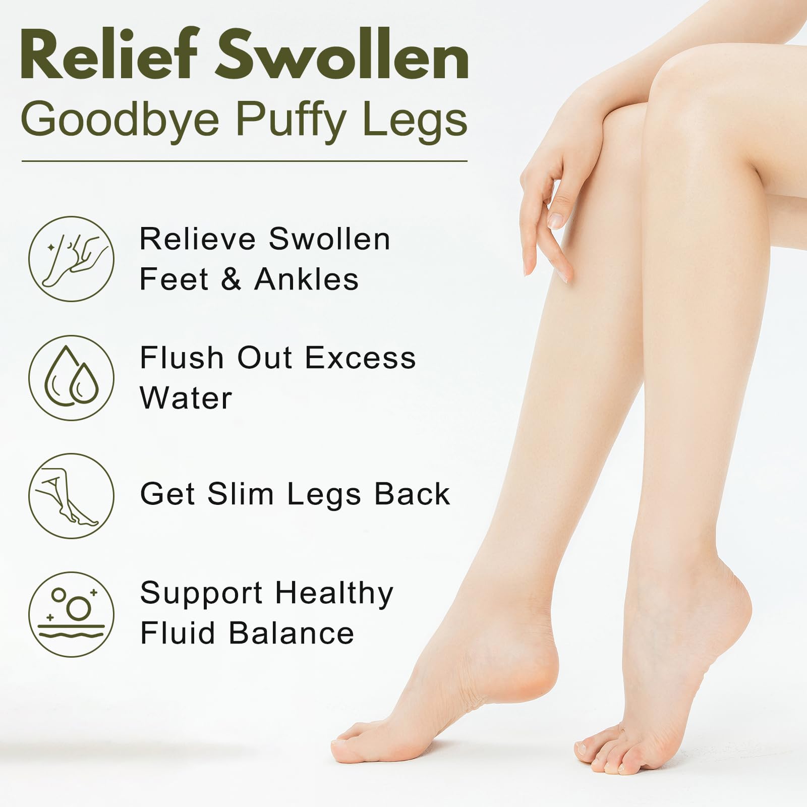 Netrca Swollen Feet packaging emphasizes USA-made quality and purity.