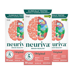 Neuriva Original bottle front with caffeine free brain support labeling
