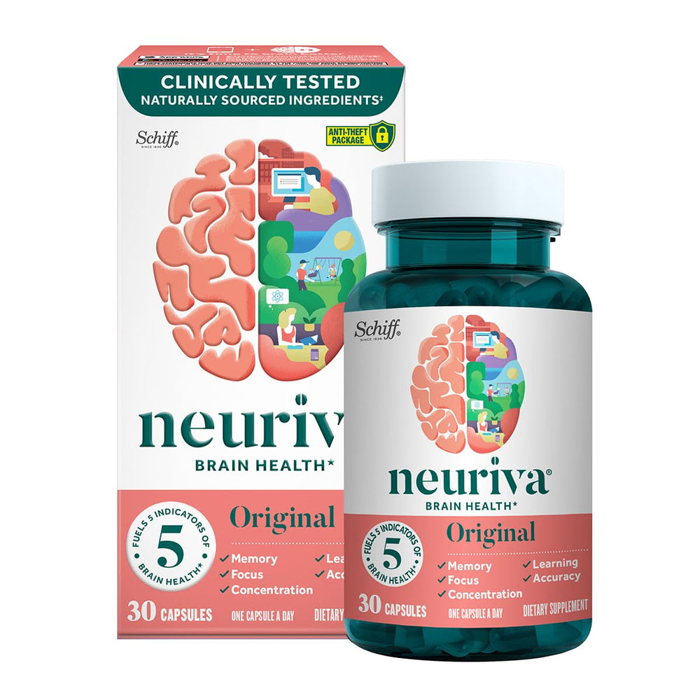 Close up of Neuriva Original label highlighting NeuroFactor and phosphatidylserine