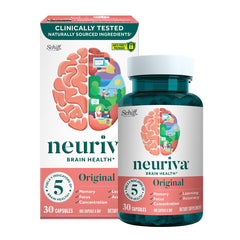 Close up of Neuriva Original label highlighting NeuroFactor and phosphatidylserine