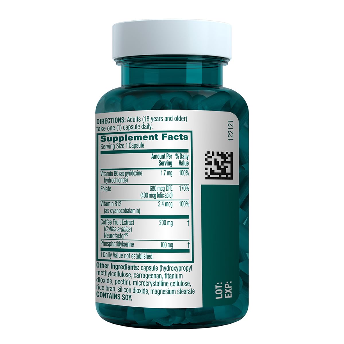 NEURIVA Plus B6 and B12 capsules for cognitive function support.